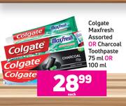 Colgate Max Fresh Or Charcoal Toothpaste 75ml Or 100ml-Each