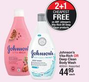 Johnson's Vita Rich Or Deep Clean Body Wash Assorted-400ml