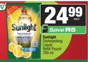 Sunlight Dishwashing Liquid Refill Pouch-750ml