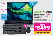 Acer Winx Celeron Laptop Plus Wireless Keyboard & Mouse
