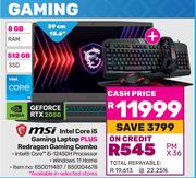 MSI Intel Core i5 Gaming Laptop Plus Redragon Gaming Combo