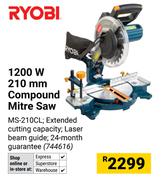 Ryobi 1200W 210 mm Compound Mitre Saw 744616