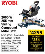 Ryobi 2000W 255mm Sliding Compound Mitre Saw 744622