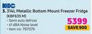 KIC 314L Metallic Bottom Mount Freezer Fridge KBF635 M