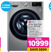 LG 10.5kg Silver Front Loader Washing Machine