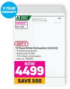 Defy 13 Place White Dishwasher DDW230