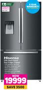 Hisense 536L Black French Door Fridge/Freezer