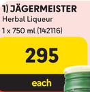 Jagermeister Herbal Liqueur-750ml Each