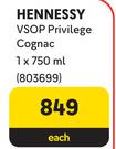 Hennessy VSOP Privilege Cognac-750ml Each