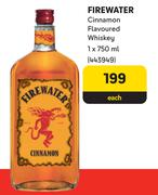 Firewater Cinnamon Flavoured Whiskey-750ml Each