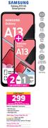 2 x Samsung Galaxy A13 4G Smartphone-On 2GB Red Top Up Core More Data + On Promo 70