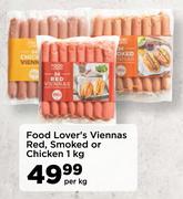 Food Lover's Viennas Red, Smoked Or Chicken-1kg Per Pack