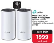 TP-Link Deco E4 AC1200 Mesh WiFi System-Per 2 Pack
