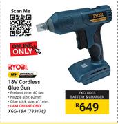  Ryobi 18V Cordless Glue Gun XGG-18A