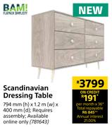 BAM Scandinavian Dressing Table-794mm (h) x 1.2m (w) x 400mm (d)