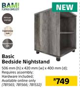 BAM Basic Bedside Nightstand-506mm (h) x 420mm (w) x 400mm (d)