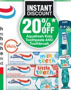 Aquafresh Milk Teeth 0-2 Years Or Little Teeth 3-5Y Years Or Big Teeth Toothpaste 6-8 Years -50ml Ea