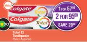 Colgate Total 12 Toothpaste Assorted-For 1 x 75ml