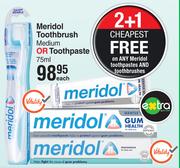Meridol Toothbrush Medium Or Toothpaste-75ml Each