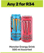 Monster Energy Drink Assorted-For Any 2 x 500ml
