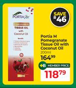 Portia M Pomegranate Tissue Oil With Coconut Oil-200ml