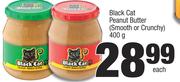 Black Cat Peanut Butter (Smooth Or Crunchy)-400g Each