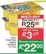 Clover Snack Pack Yoghurt (Selected)-For Any 2 x 6 x 70g