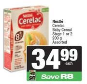 Nestle Cerelac Baby Cereal Stage 1 Or 2 Assorted-200g