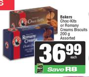 Bakers Choc Kits Or Romany Creams Biscuits Assorted-200g