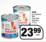 Spar Pro Balance Wet Dog Food Assorted-775g Each
