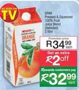 Spar Pressed & Squeezed 100% Fruit Juice Blend (Selected)-2Ltr Each