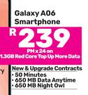 Samsung Galaxy A06 Smartphone-On 1.3GB Red Core Top Up More Data