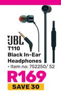 JBL T110 Black In-Ear Headphone