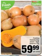 Freshline Potatoes 2kg, Onions 1kg & Butternut 3kg-Per Combo