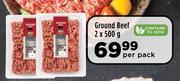 Ground Beef-2 x 500g Per Pack