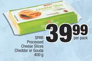 Spar Processed Cheese Slices Cheddar Or Gouda-400g Per Pack