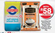 Snowflake Self Raising Flour 1Kg & Golden Delight Thai Long Grain White Parboiled Rice 2Kg-Both For