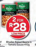 Rhodes Baked Beans In Tomato Sauce-For 2 x 410g