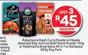 Robertsons Rajah Curry Powder Or Masala 50g,Knorrox Beef Stock Powder 100g