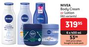 Nivea Body Cream Or Lotion (All Variants)-6 x 400ml