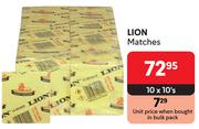 Lion Matches-10 x 10's