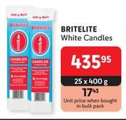 Britelite White Candles-25 x 400g