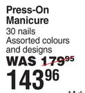 Impress Press On Manicure 30 Nails Assorted Colours & Designs