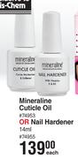 Mineraline Cuticle Oil Or Nail Hardener 14ml-Each