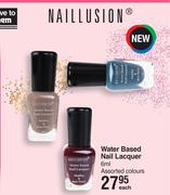 Naillusion Water Based Nail Lacquer Assorted Colours-6ml Each