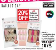 Naillusion Perfect Luxe Collection Press On Nails 24 Nails Assorted Colours & Designs-Each