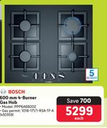 Bosch 600mm 4-Burner Gas Hob PPP6A6B20Z 430359-Each