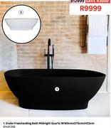 Ovale Freestanding Bath (Midnight Quartz) W 160cm X D75cm X h52cm 81491398