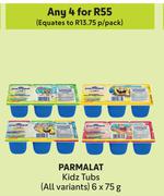 Parmalat Kids Tubs (All Variants)-For 4 x 6 x 75g