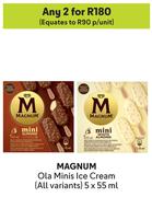 Magnum Ola Minis Ice Cream (All Variants)-For 2 x 5 x 55ml